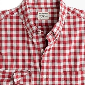 JCrew Stretch Secret Wash shirt in red plaid